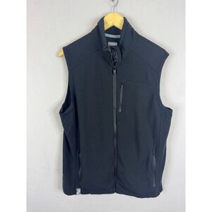 Icebreaker‎ Merino Mens RealFLEECE Full Zip Vest Black Large Wool Blend Hiking